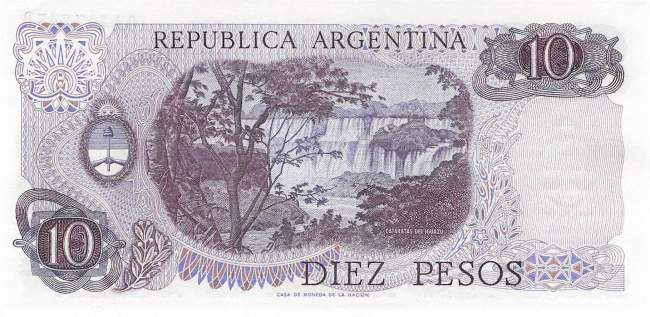 Argentinien p295-1  10 Pesos 1973